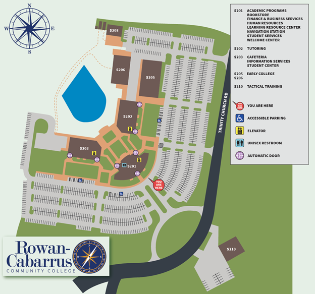 South Campus Map with New Building Numbers