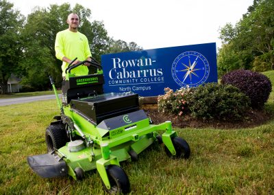 Electric Mower Being Used