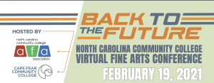 NC Fine Arts Conference Logo for 2021. Back to the Future