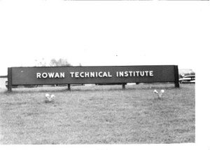 Rowan Technical Institute Entrance sign, June 1970