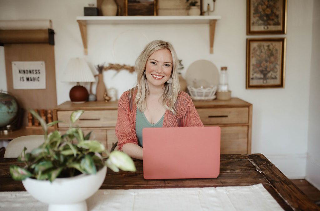 Female entrepreneur working on her laptop